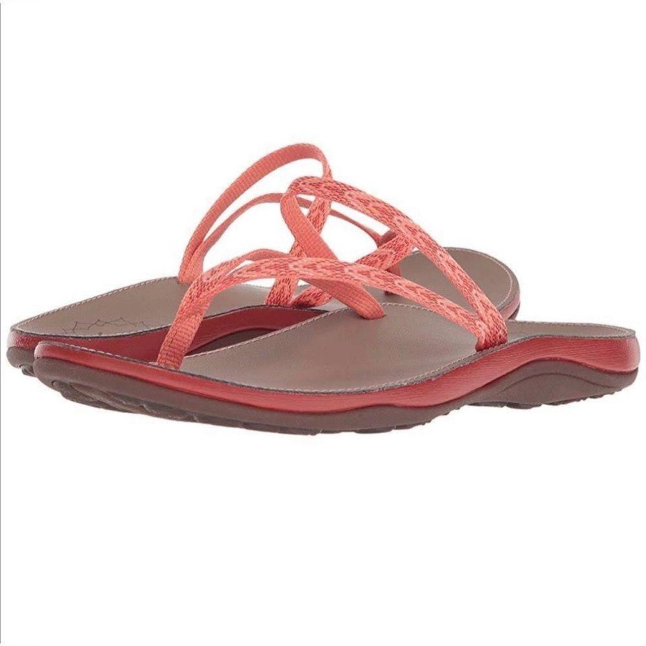 Chaco Abbey Sandal Flip flop Peach motif color Slip Depop