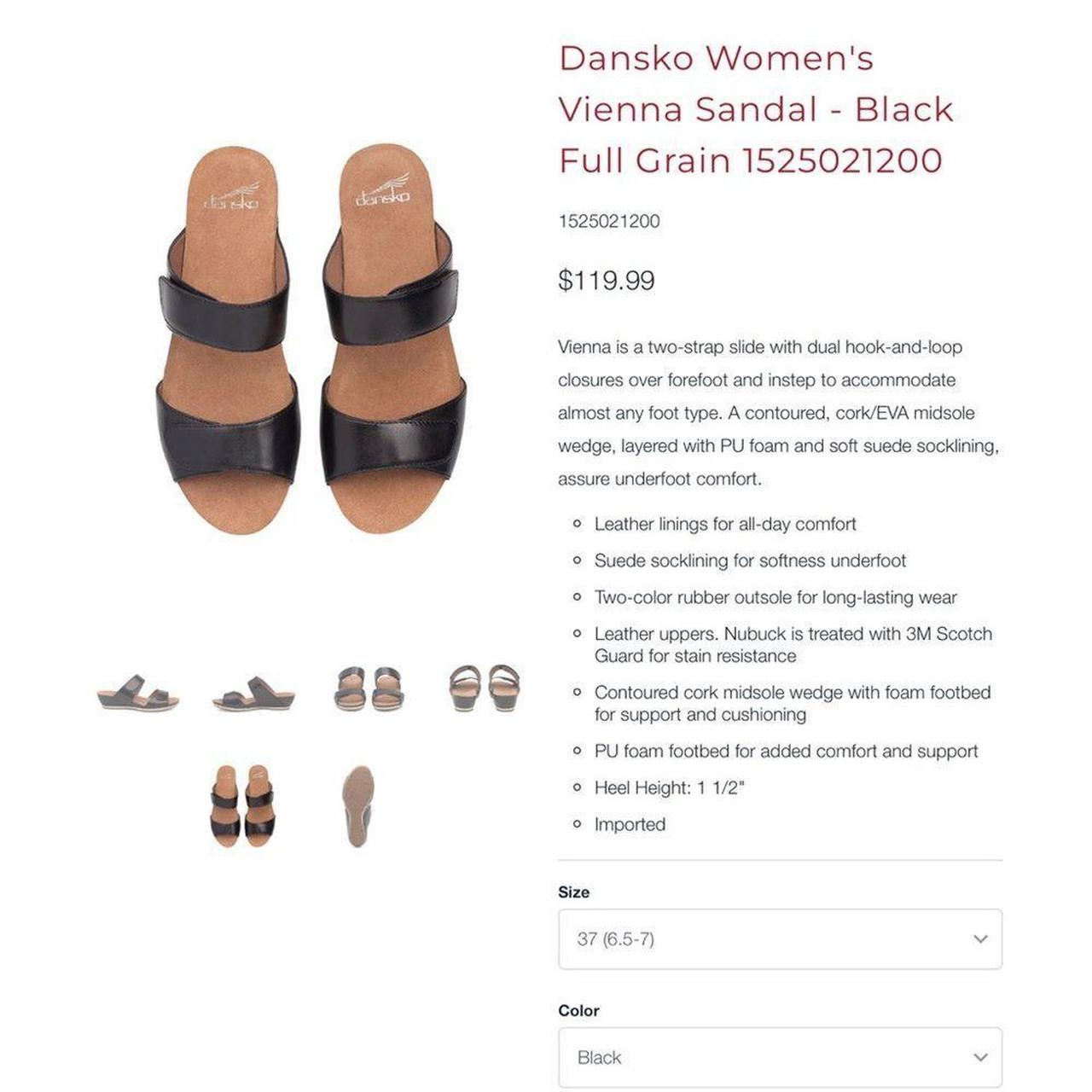 Dansko Vienna Sandal Black full grain Depop