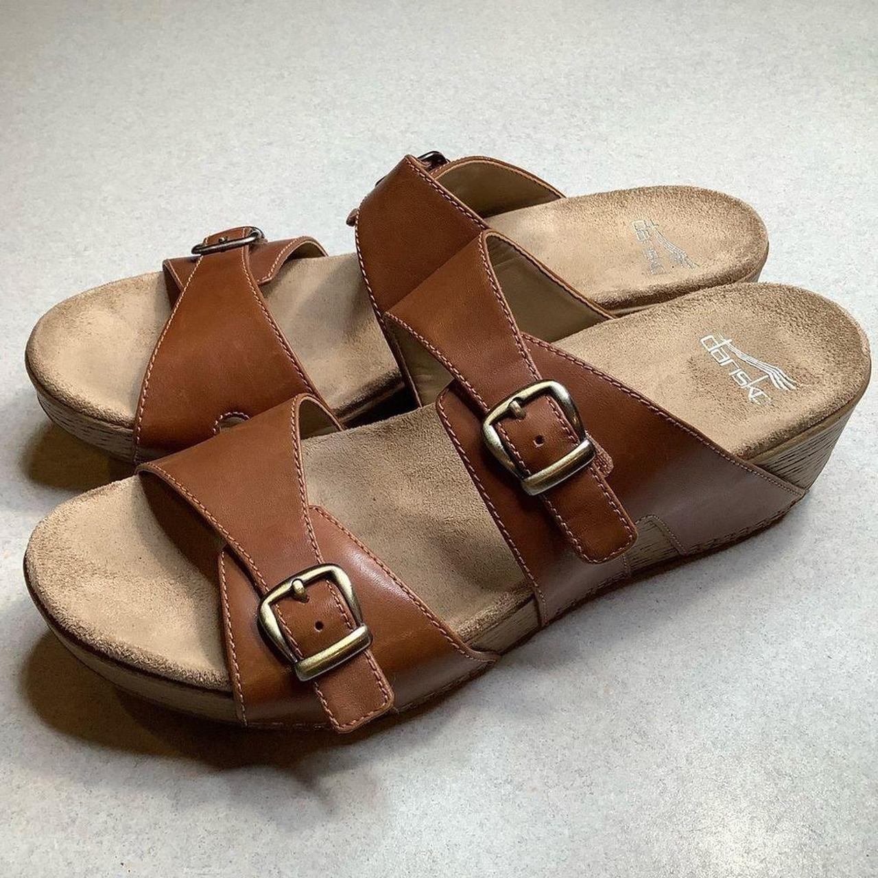 Dansko Leeann sandal Tan burnished leather Slip Depop