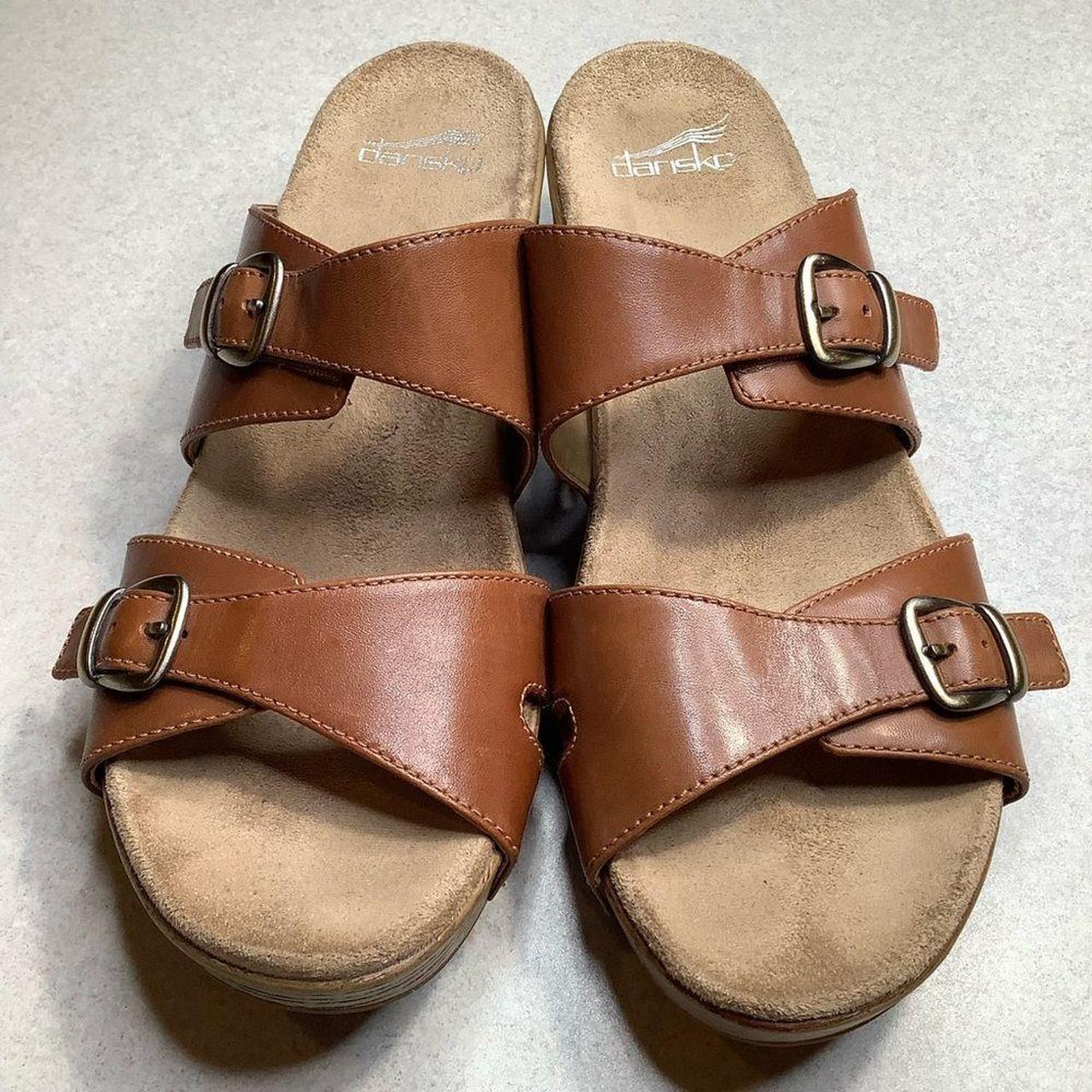 Dansko Leeann sandal Tan burnished leather Slip Depop