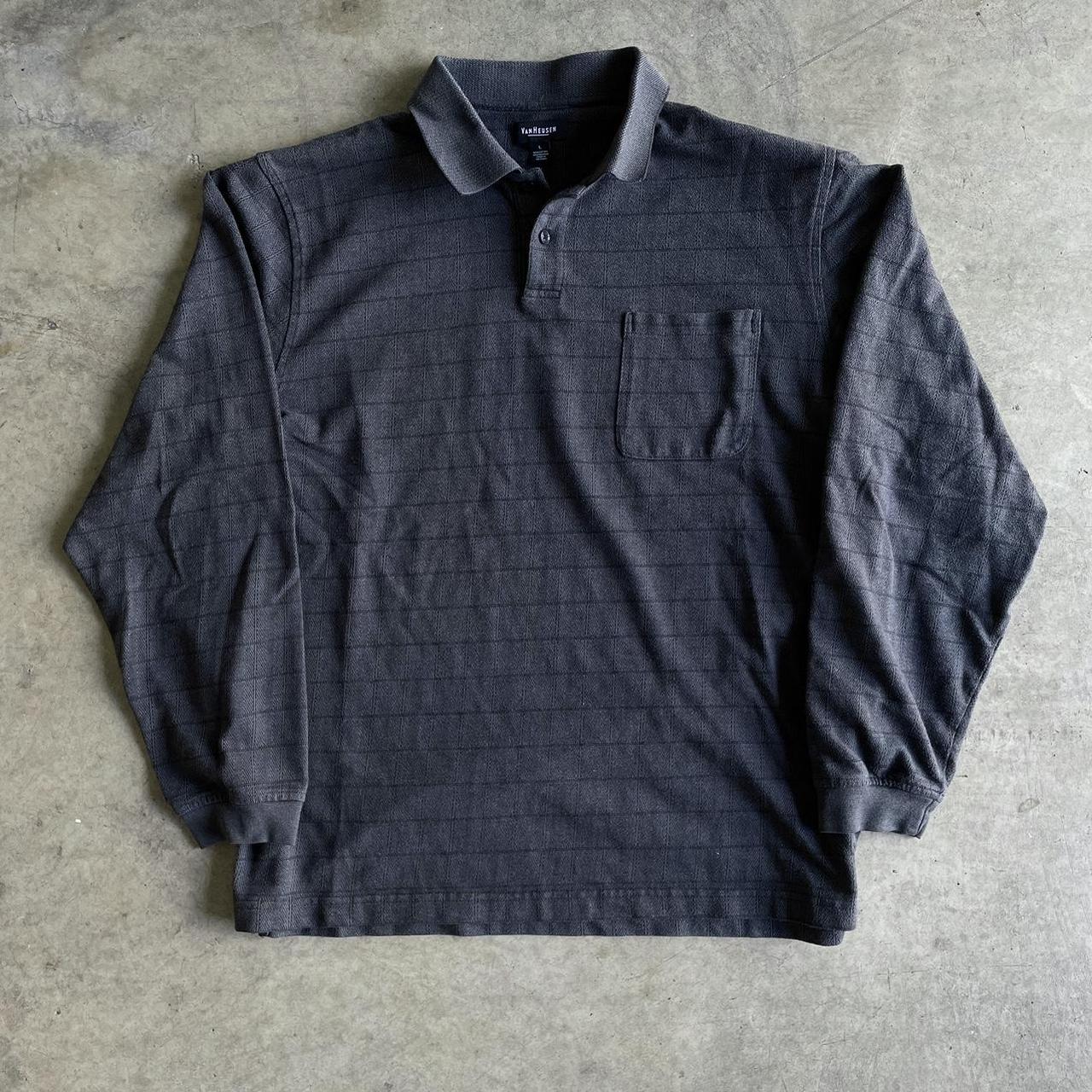 2000s Long Sleeve Polo Shirt Size L; Measures... - Depop