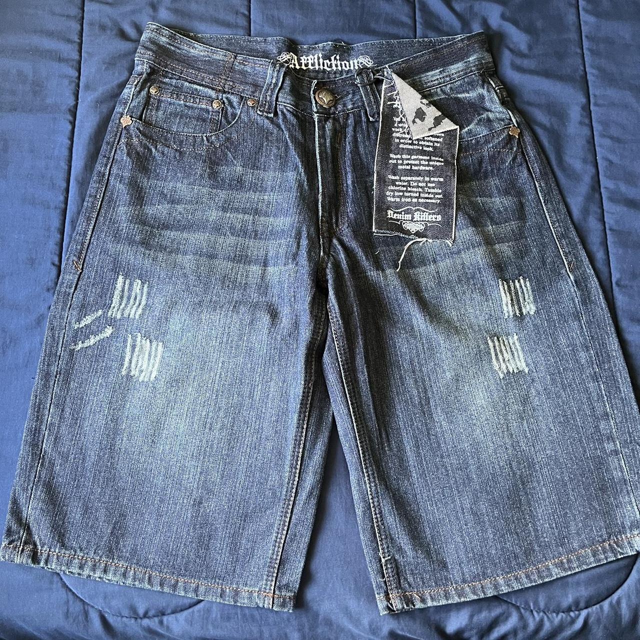 CRAZY affliction jorts DEADSTOCK Super cool details... - Depop