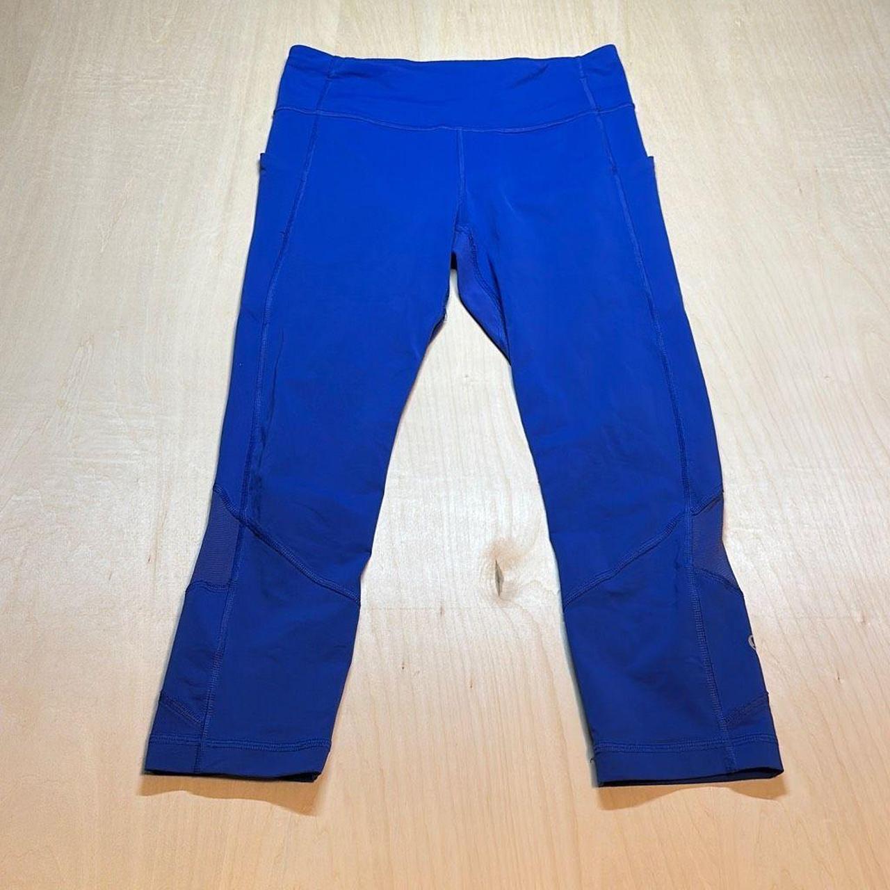 Lululemon leggings cropped capri royal blue zipper