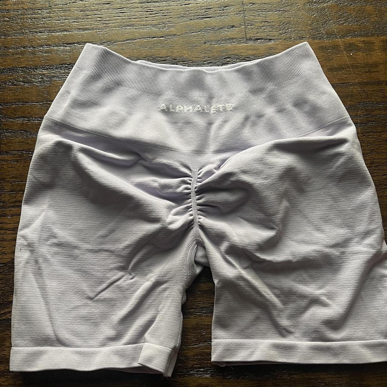 Alphalete Amplify short 4.5” (misty lilac) - Worn - Depop