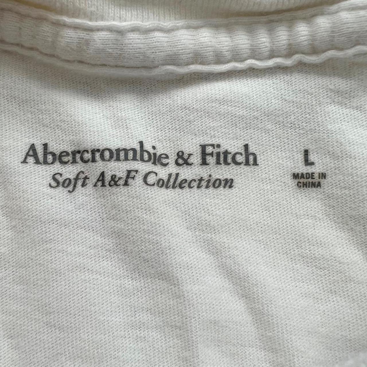 Abercrombie & Fitch Women's White and Yellow T-shirt | Depop