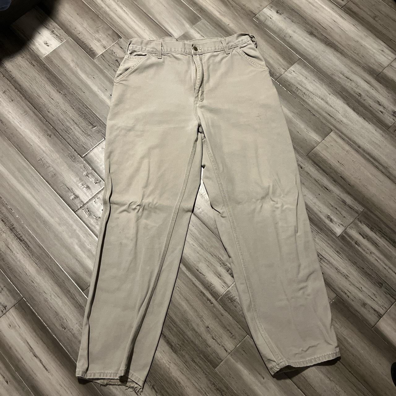 Tan vintage baggy carhartt pants size 36x32 - Depop