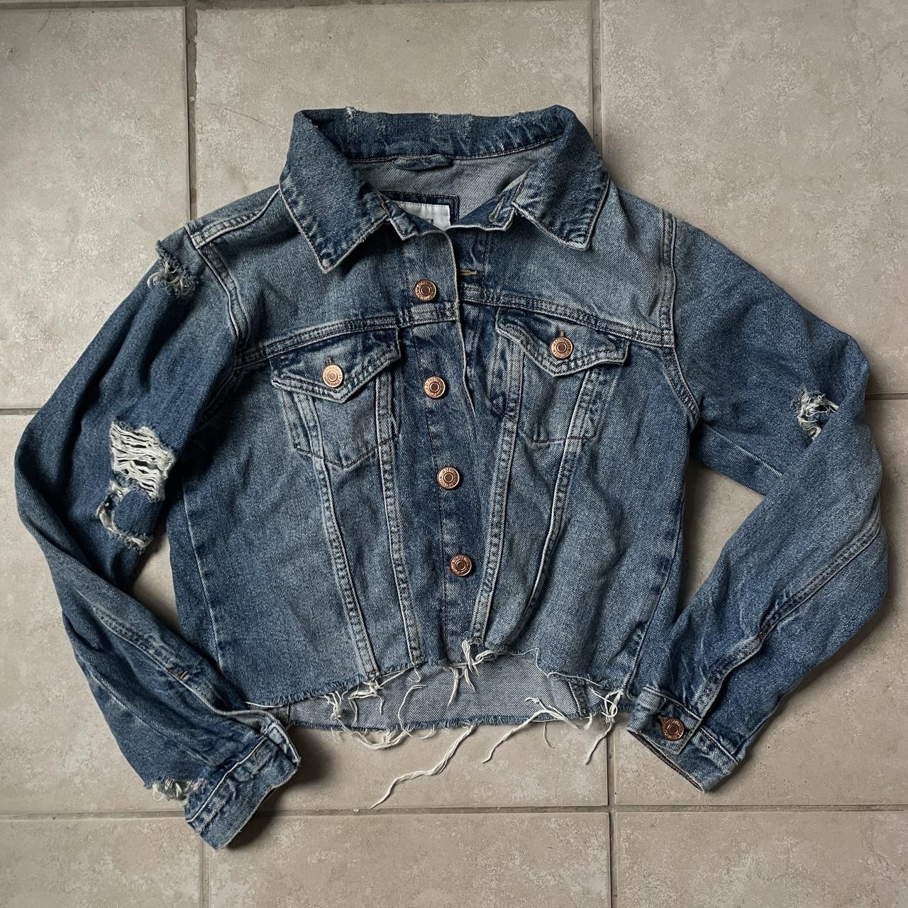 Forever 21 distressed denim jacket. Has a small... - Depop