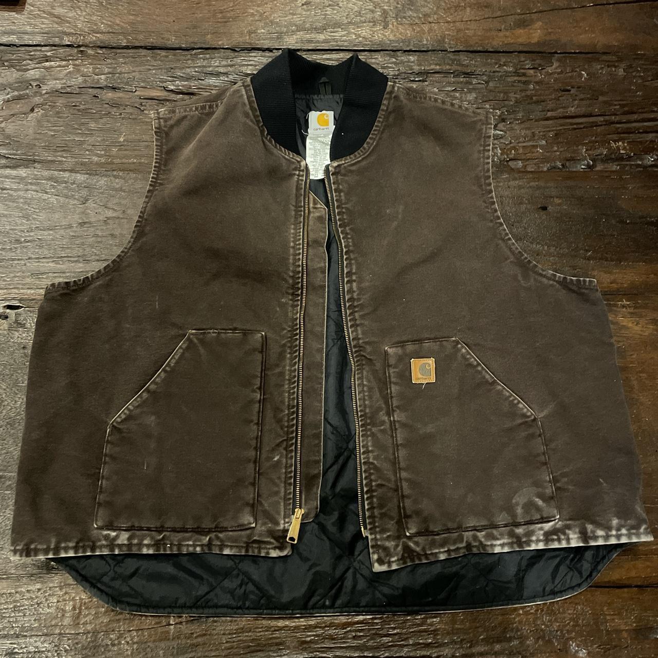 Vintage faded men’s Carhartt vest, fits XL, good... - Depop