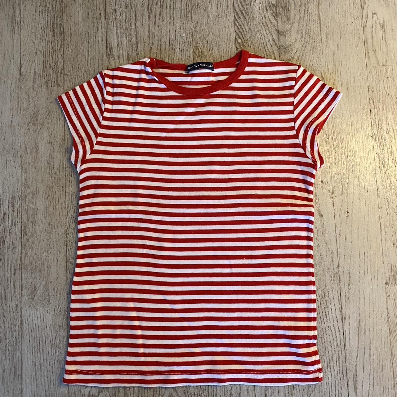 Brandy Striped Tee lightweight tight fit super... Depop