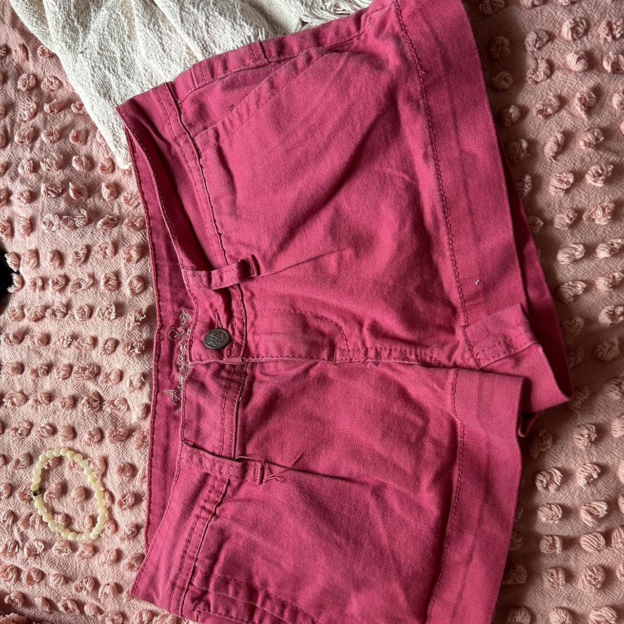 Vintage Hot pink low rise cargo shorts y2k styled.... - Depop