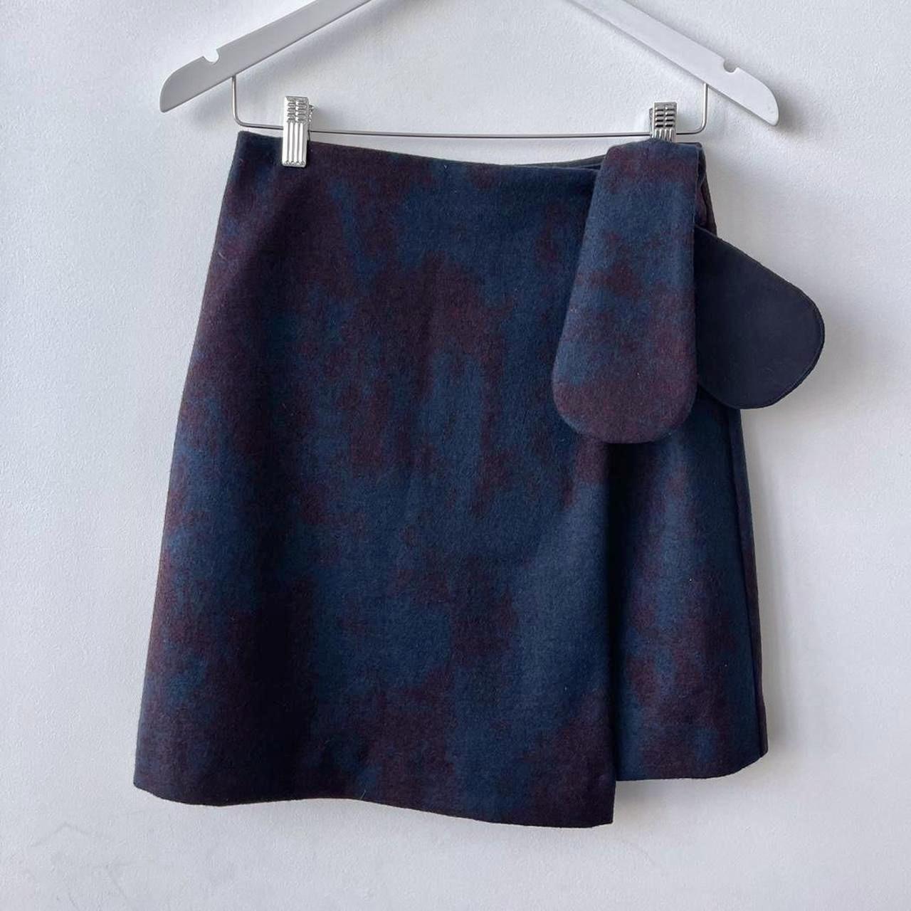 ALPHA60 WOOL MINI SKIRT Mid rise tweed blue purple... - Depop