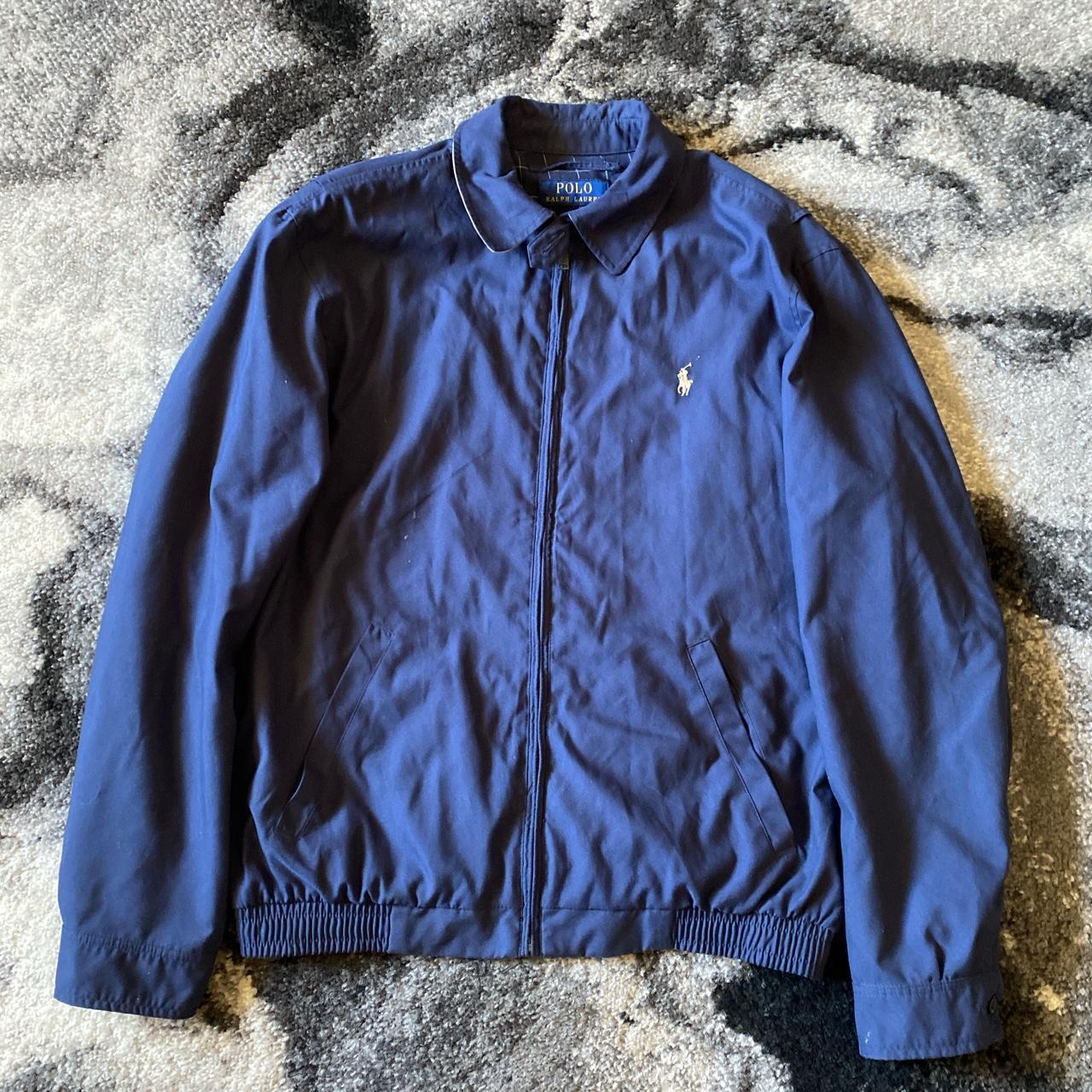 Polo Ralph Lauren Men's Navy and Cream Jacket | Depop