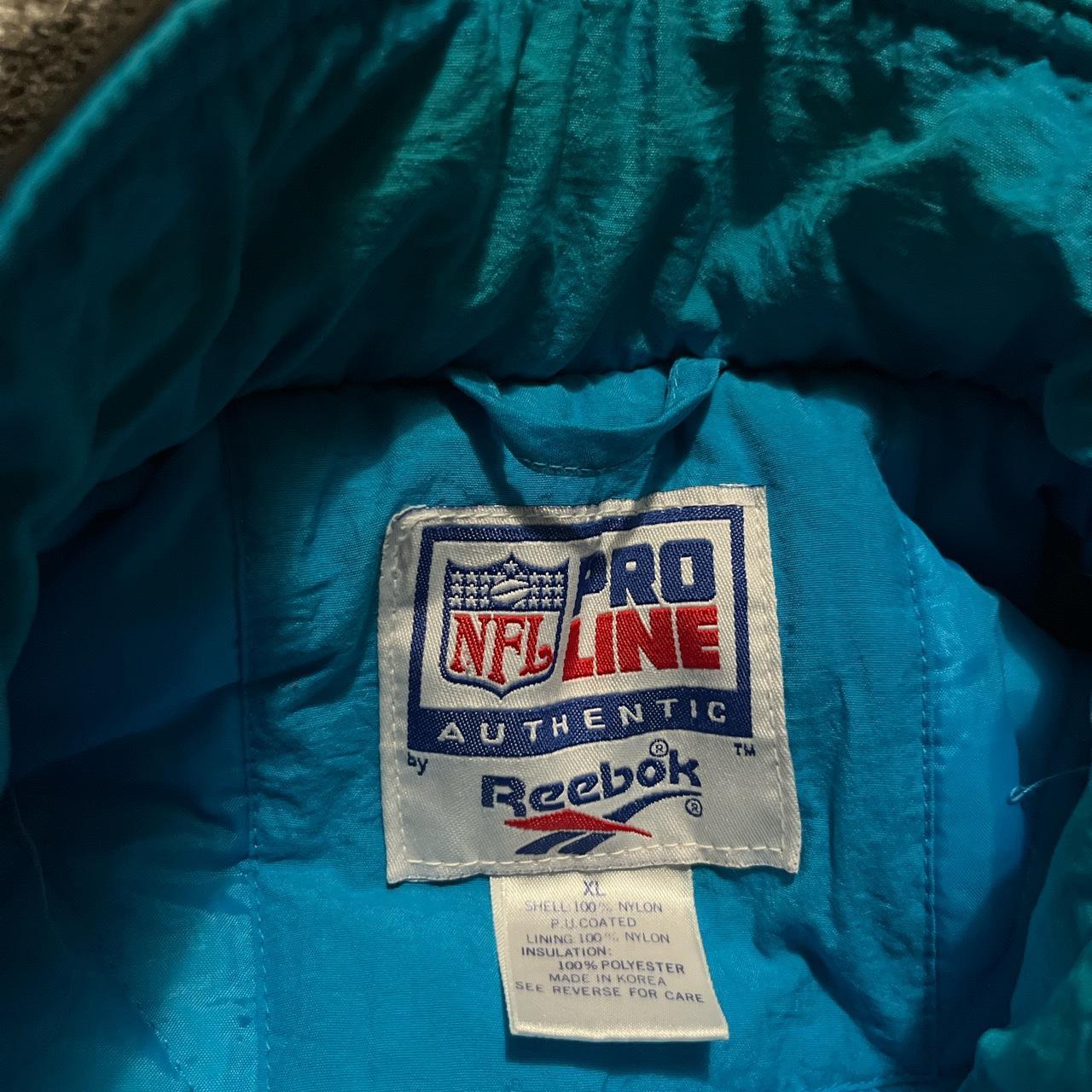 Vintage Carolina Panthers Jacket Men L Hood Reebok NFL Pro Line Authentic  Puffer