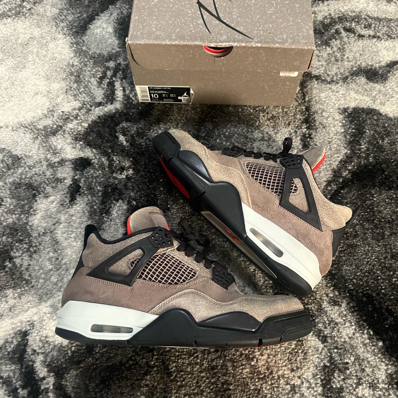 Custom Jordan 4 Size 12 Decreased, Some Heel Drag, - Depop