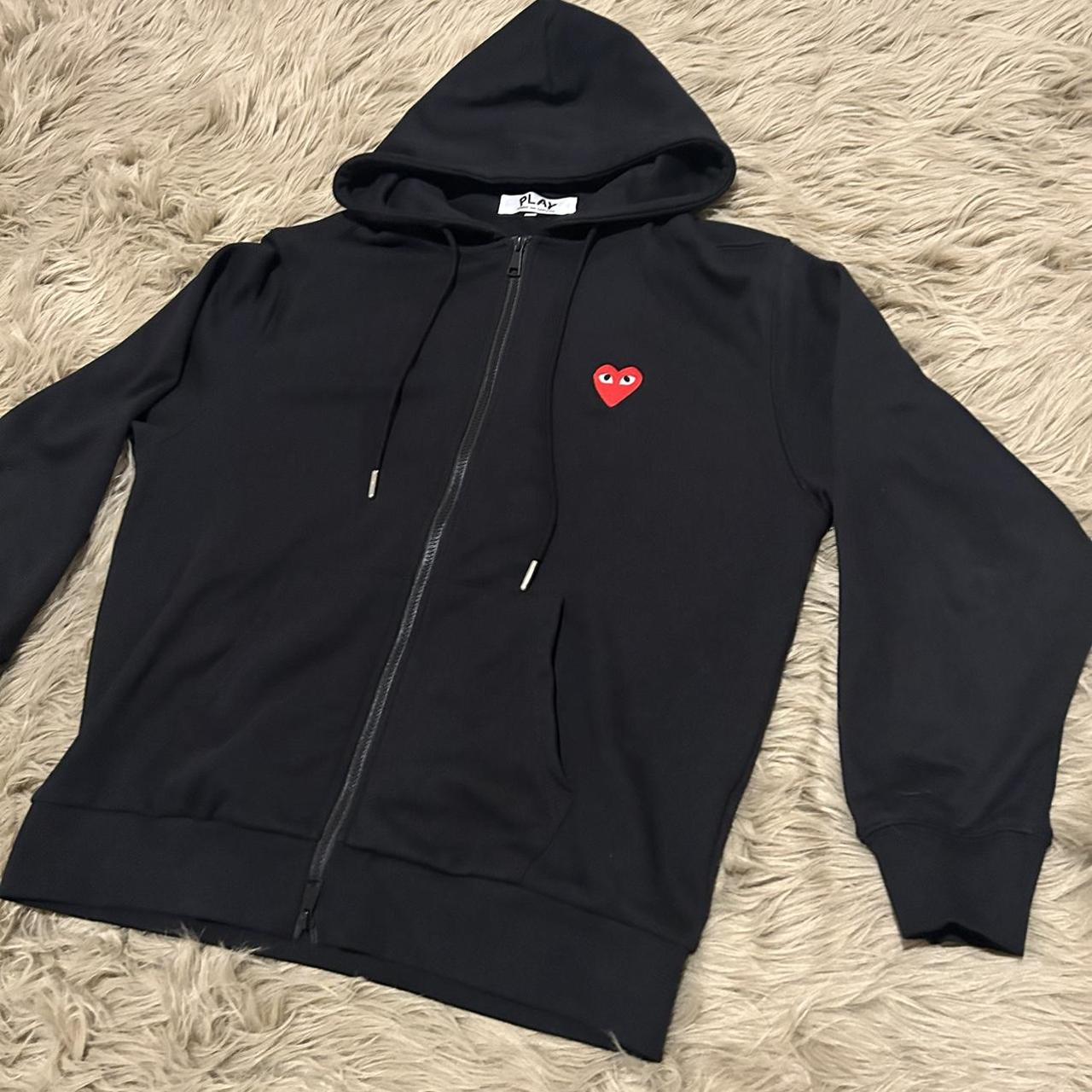 Comme des Garçons Play Men's Black and Red Hoodie