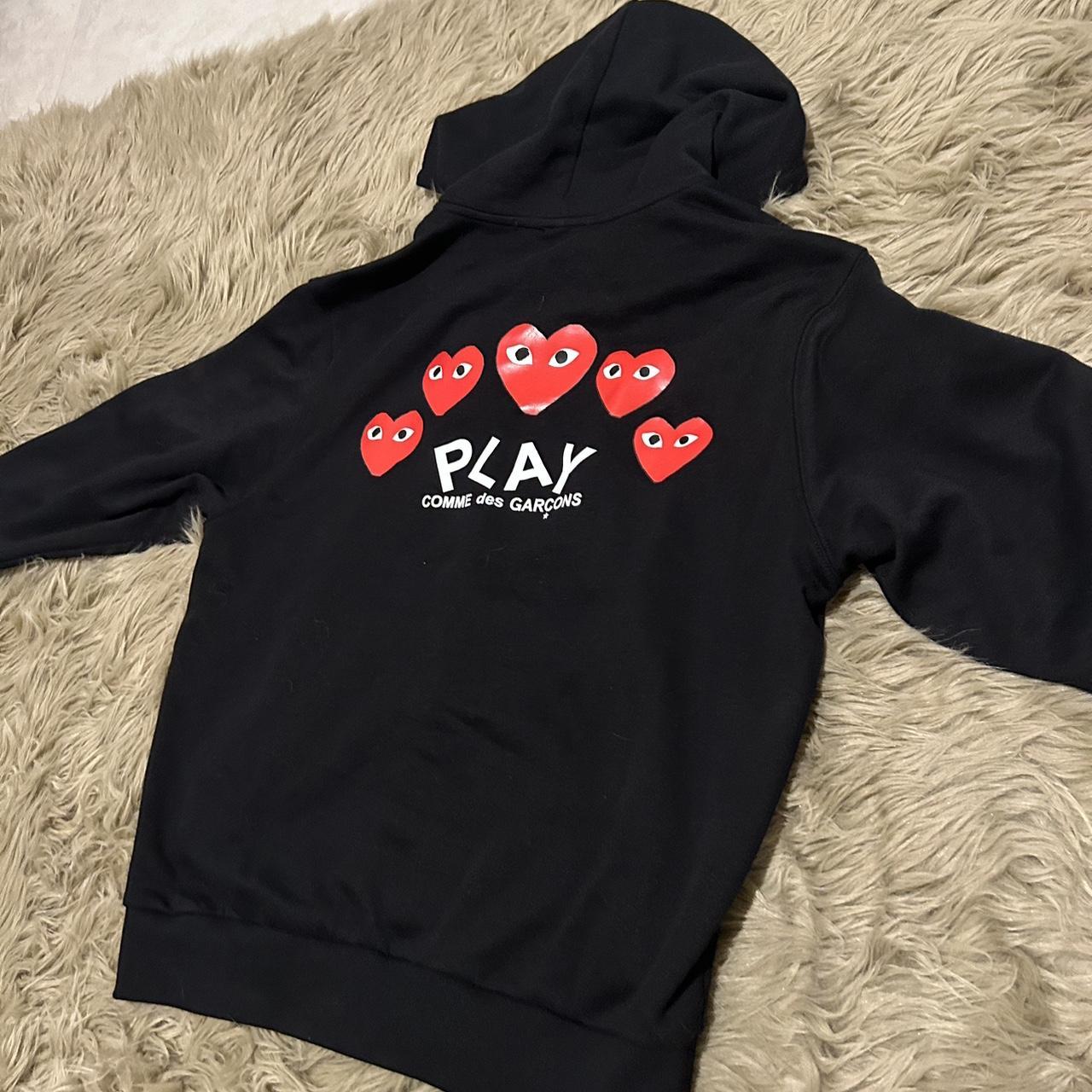 Comme des Garçons Play Men's Black and Red Hoodie (2)