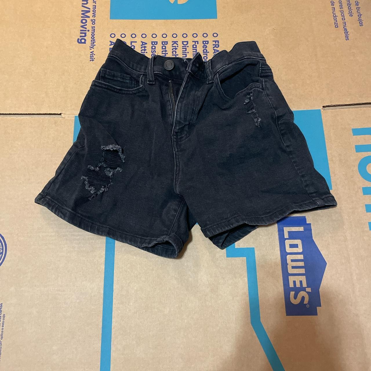 Medium/small black denim boyfriend shorts. Never... Depop
