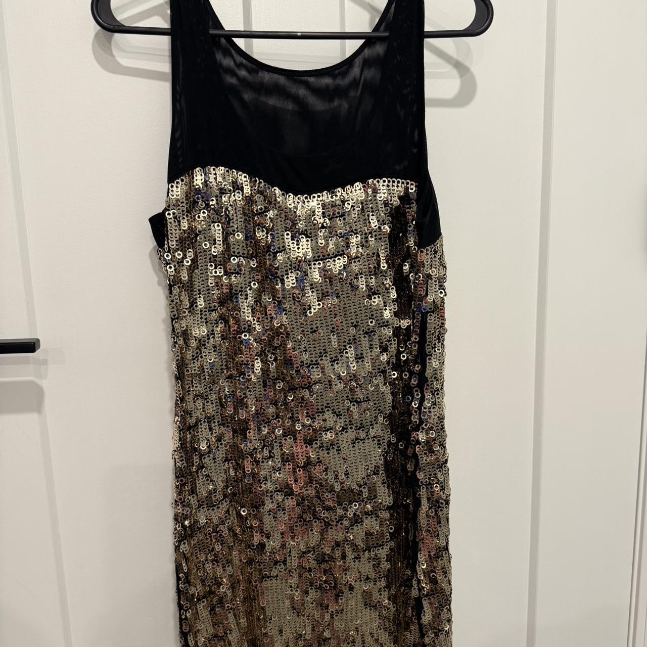 Express Women's Dress Gold/Multi M – Express black and gold