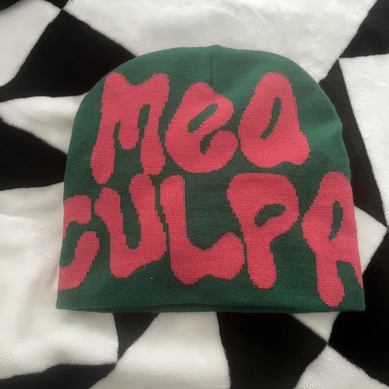 Mea Culpa Beanie -Green & Pink - Depop