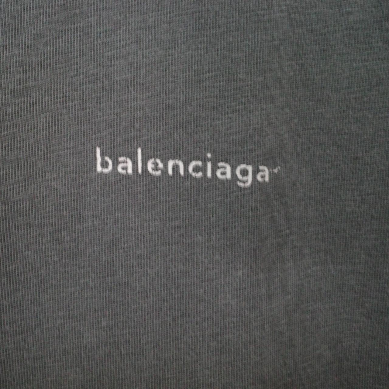 Balenciaga grey small copyright logo tee Well worn,... - Depop