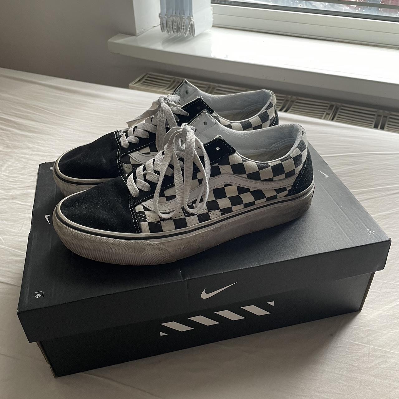 Old skool vans platform checkered on sale