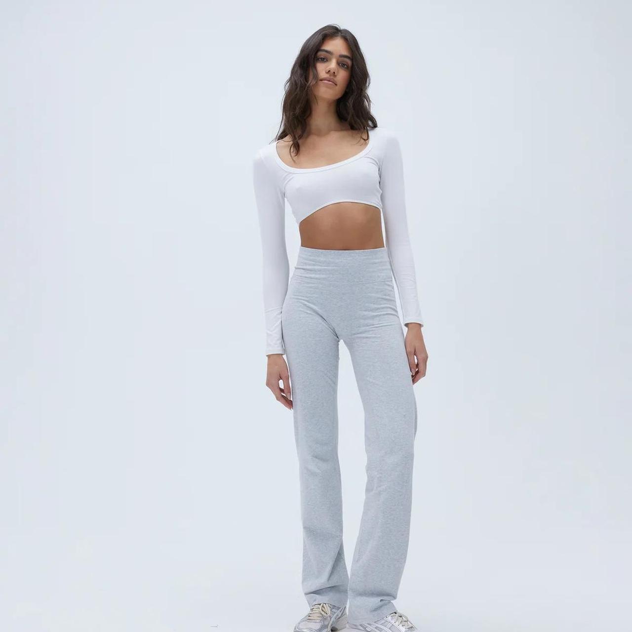 Light Grey Adanola Yoga Pants Cotton Grey Melange... Depop