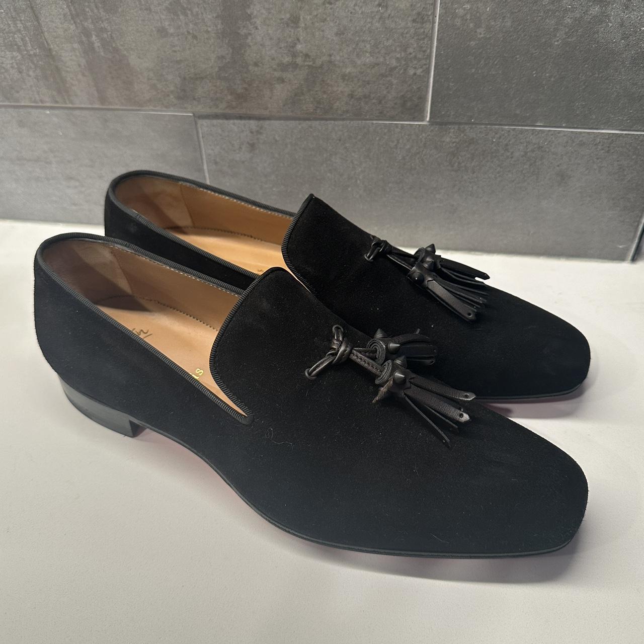 Black Velvet Men's Dandelion Velvet Loafers CHRISTIAN