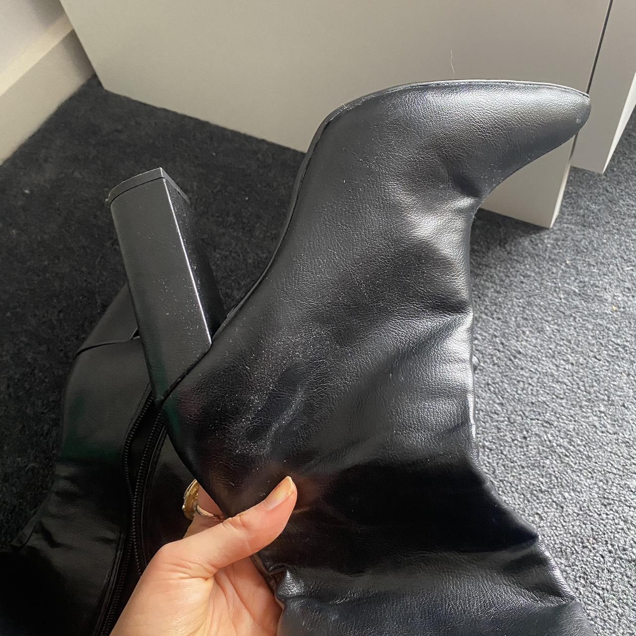 black glassons knee high boots bought for 90 only Depop
