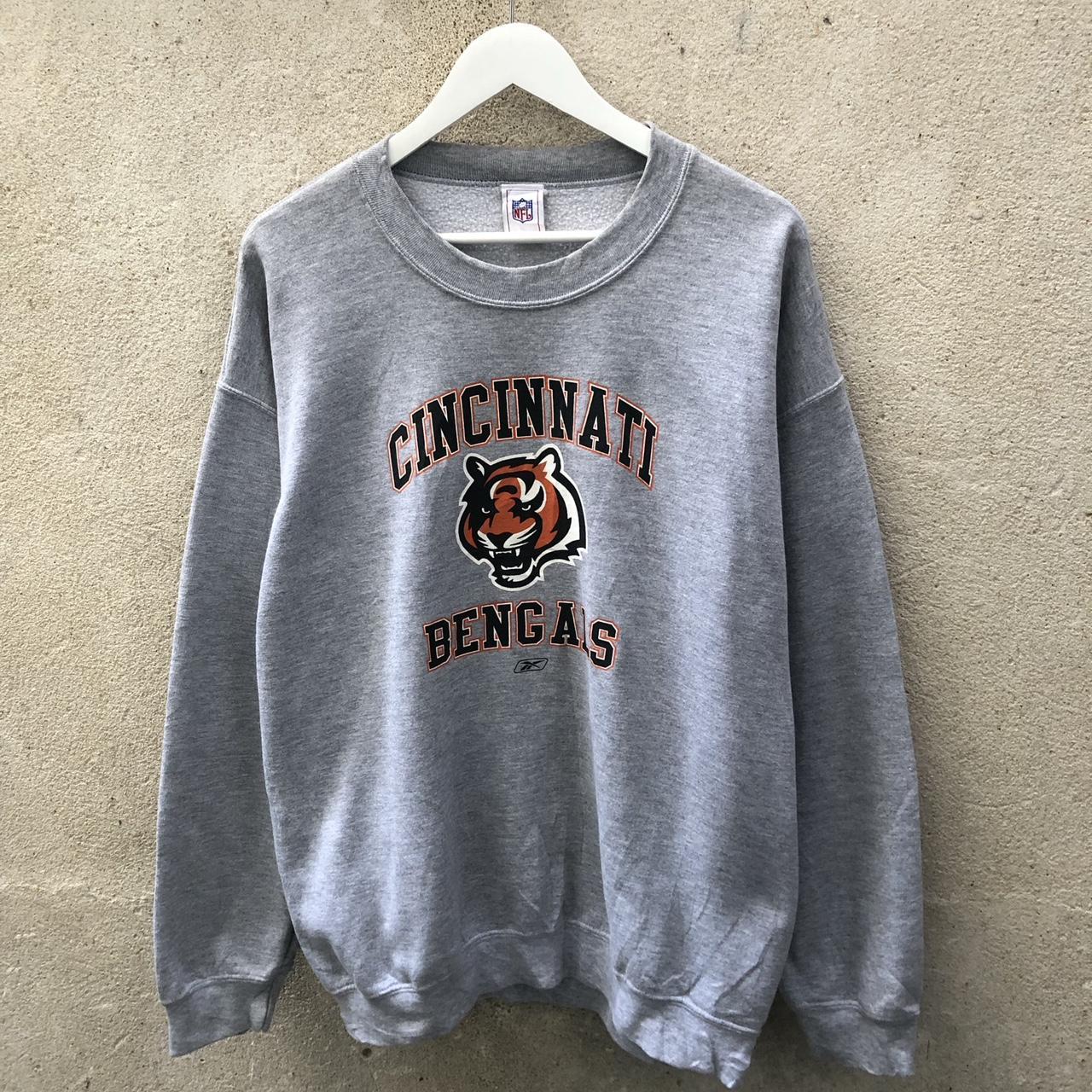 Reebok Cincinnati Bengals NFL Vintage Crewneck Sweatshirt 90s Black Orange deals Large