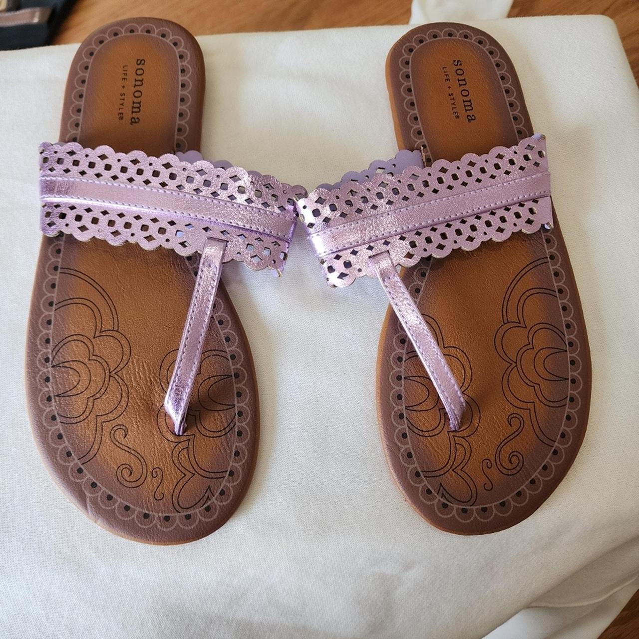 Sonoma Life Style Metallic Pink Thong Sandal. Depop