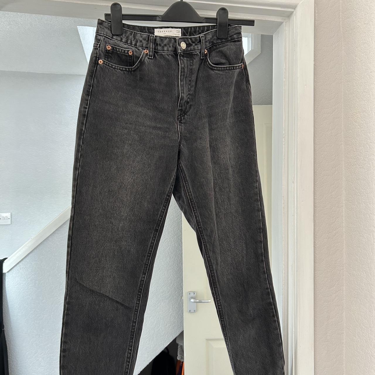 black mom jeans size 810. Waist 28. Worn... Depop