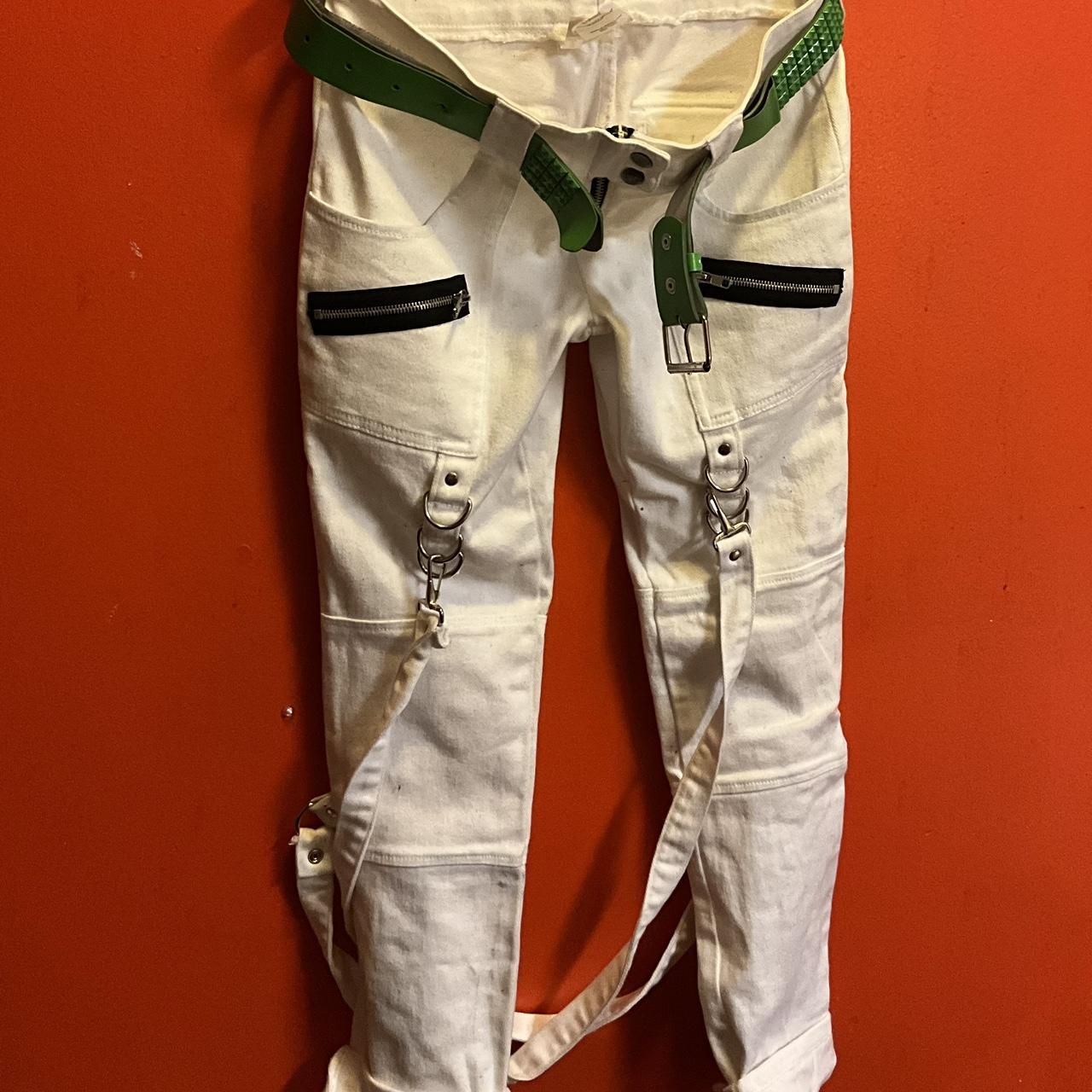 White Lip Service bondage pants. Got them in Black | Depop
