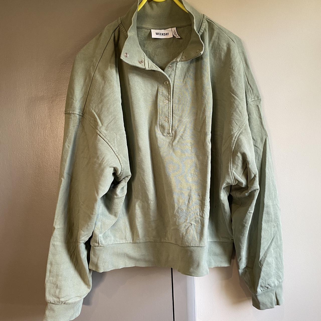 Weekday Estelle Sweatshirt Light Green XS. Bleach