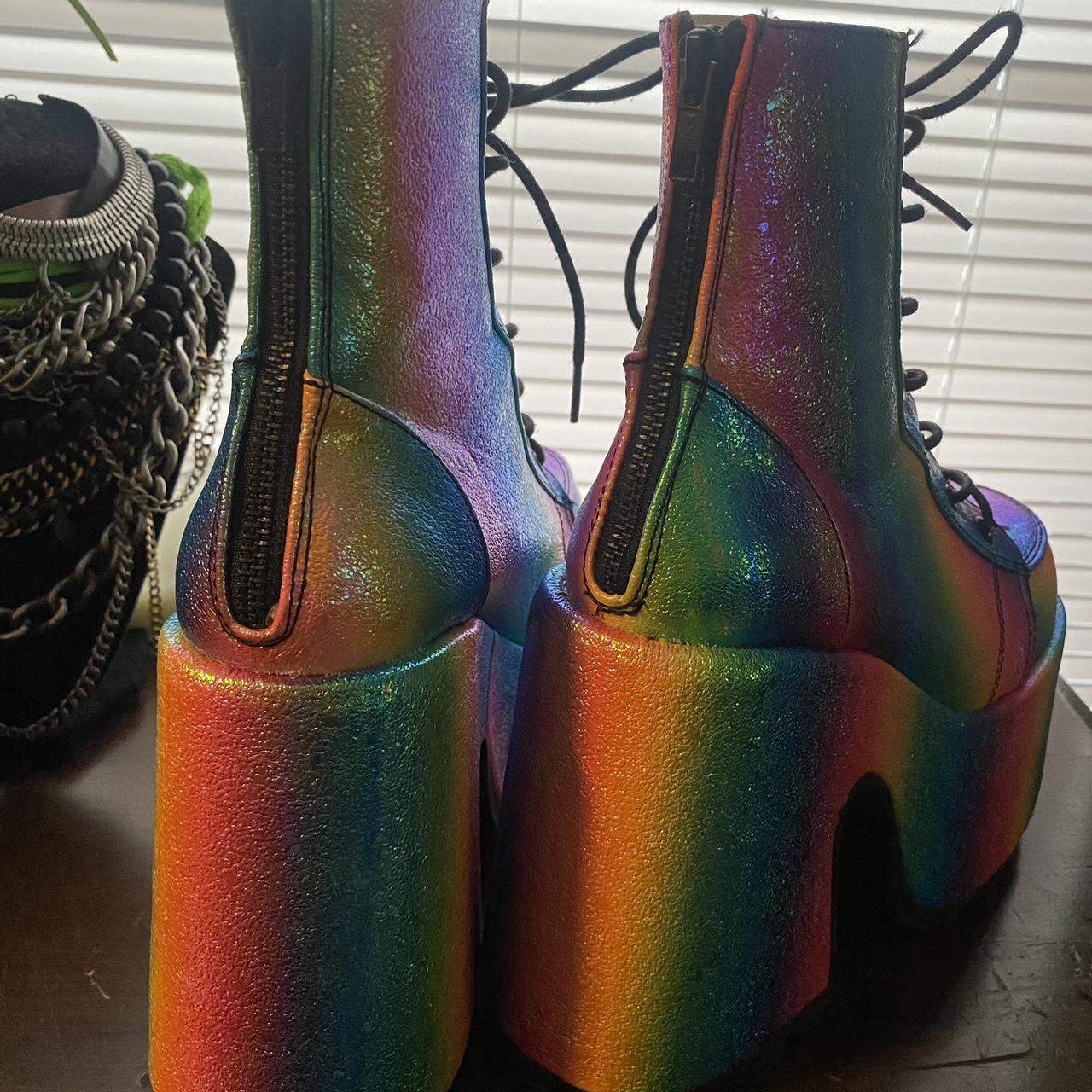 Demonia best sale rainbow boots