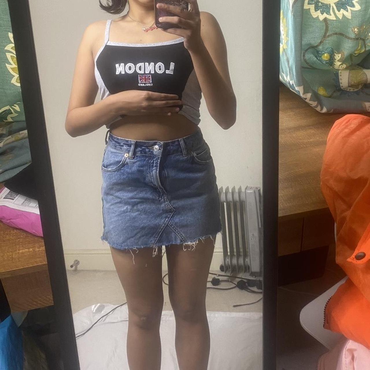 denim skirt petite size 4 Depop