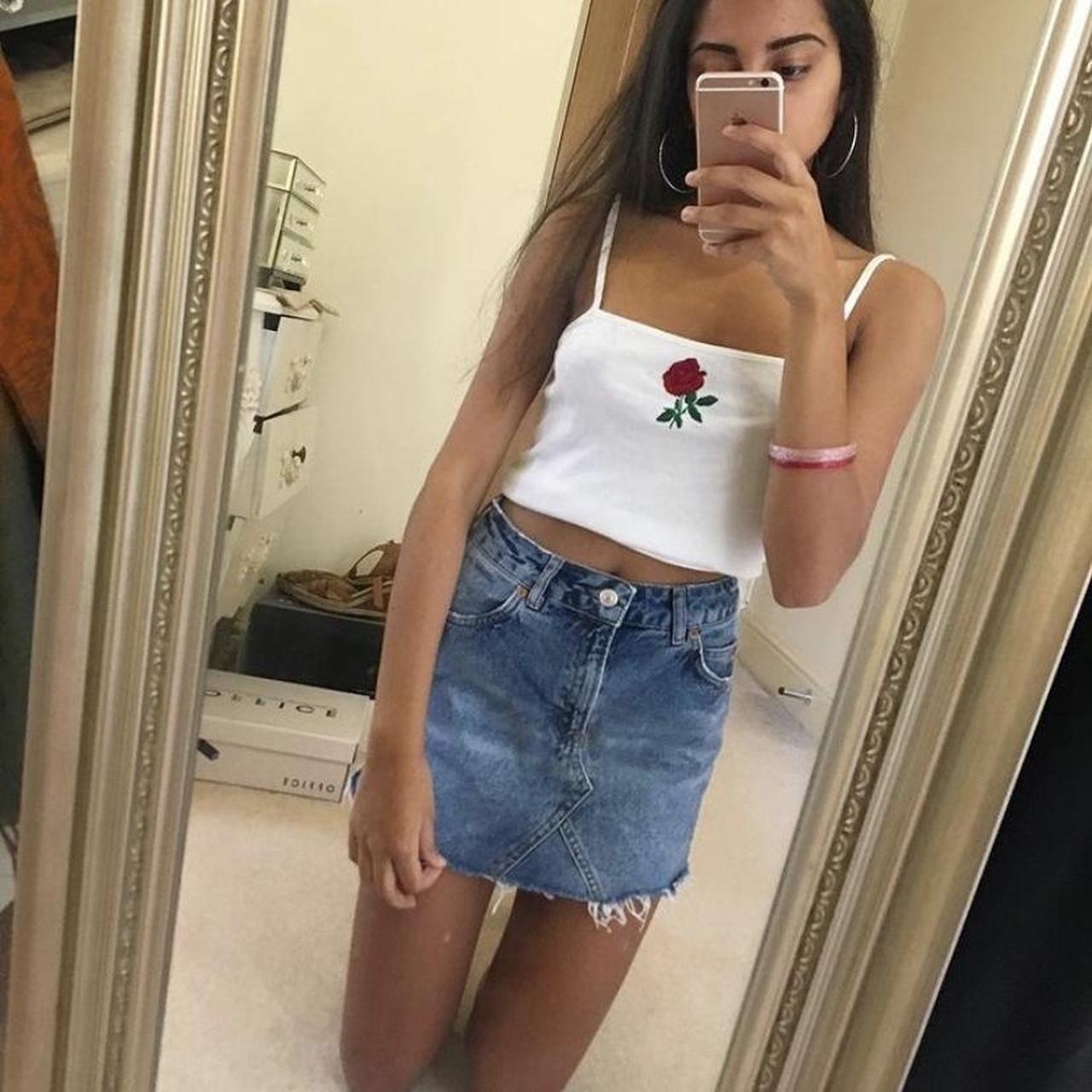 denim skirt petite size 4 Depop