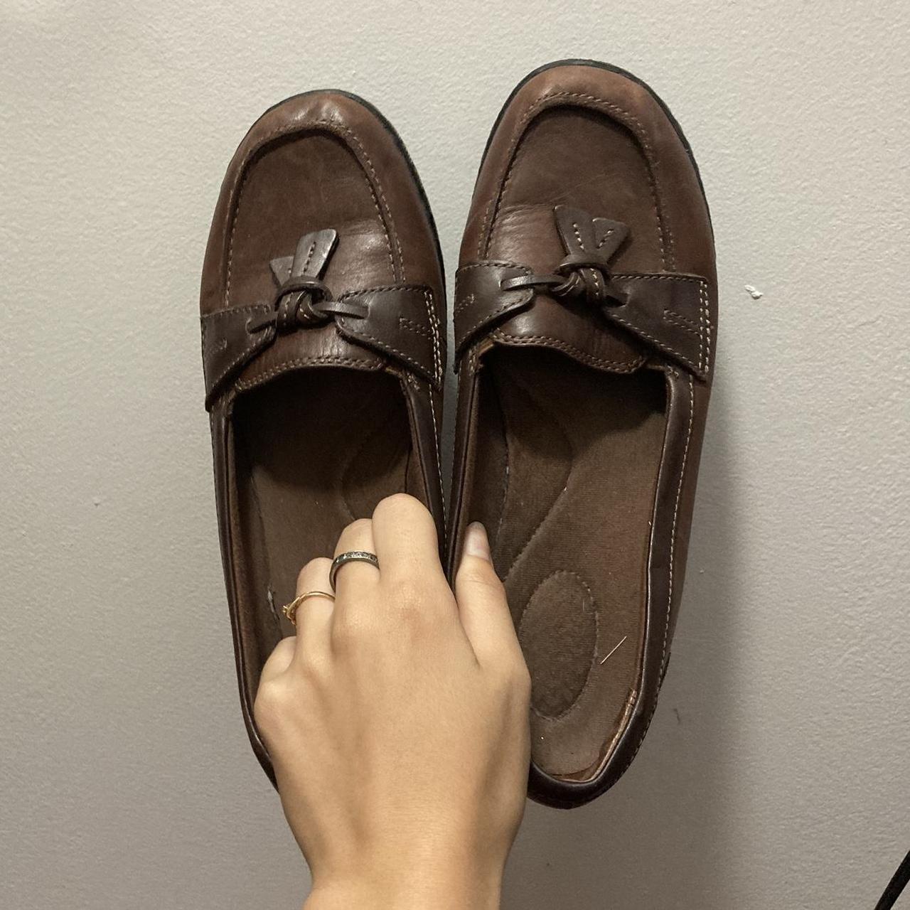 Clarks brown clearance loafers womens