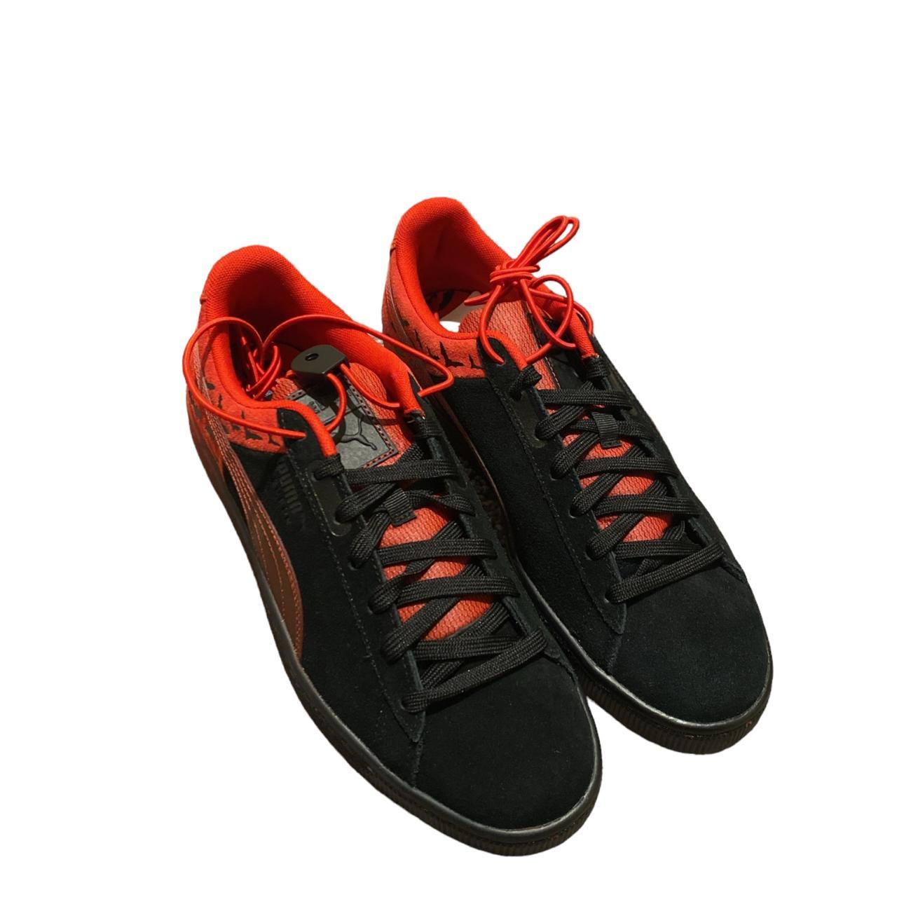 Puma suede classic sale black and red