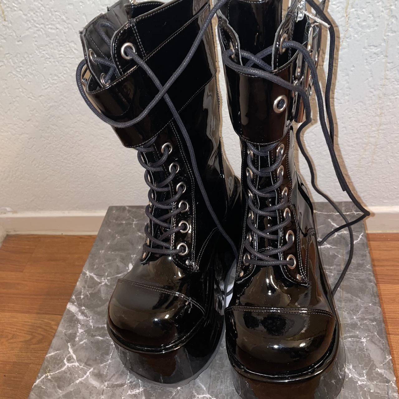 demonia petrol ankle boots