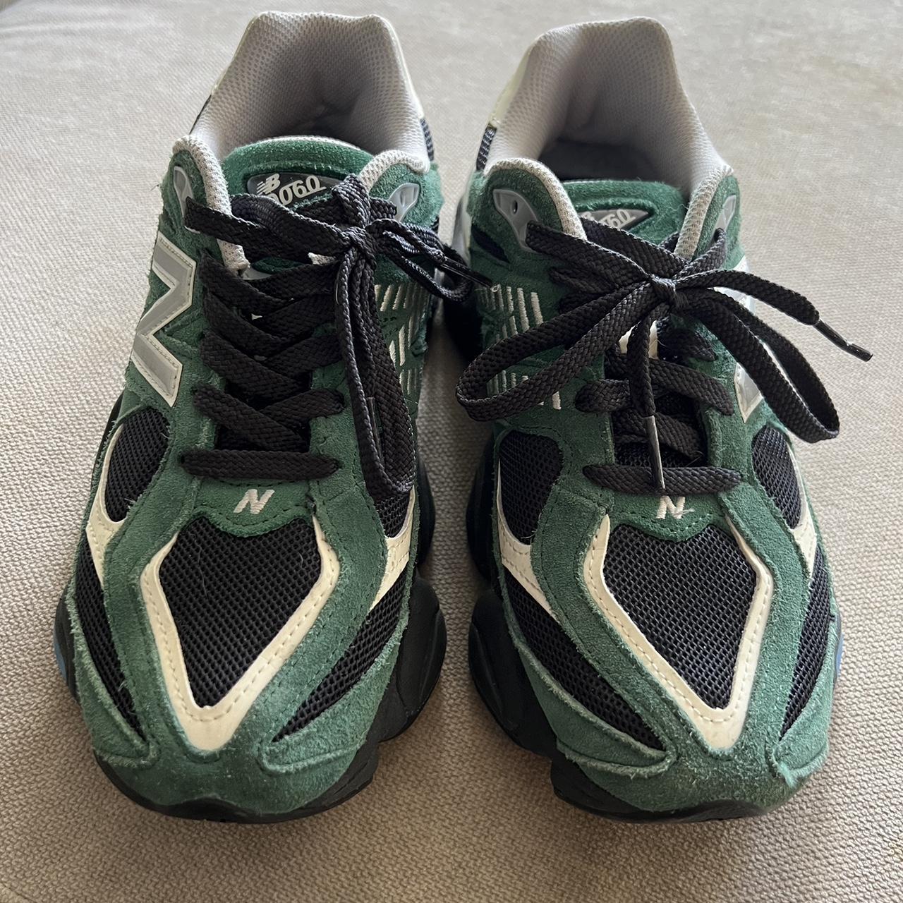 NEW BALANCE FOREST GREEN 9060 SNEAKERS WORN A... - Depop