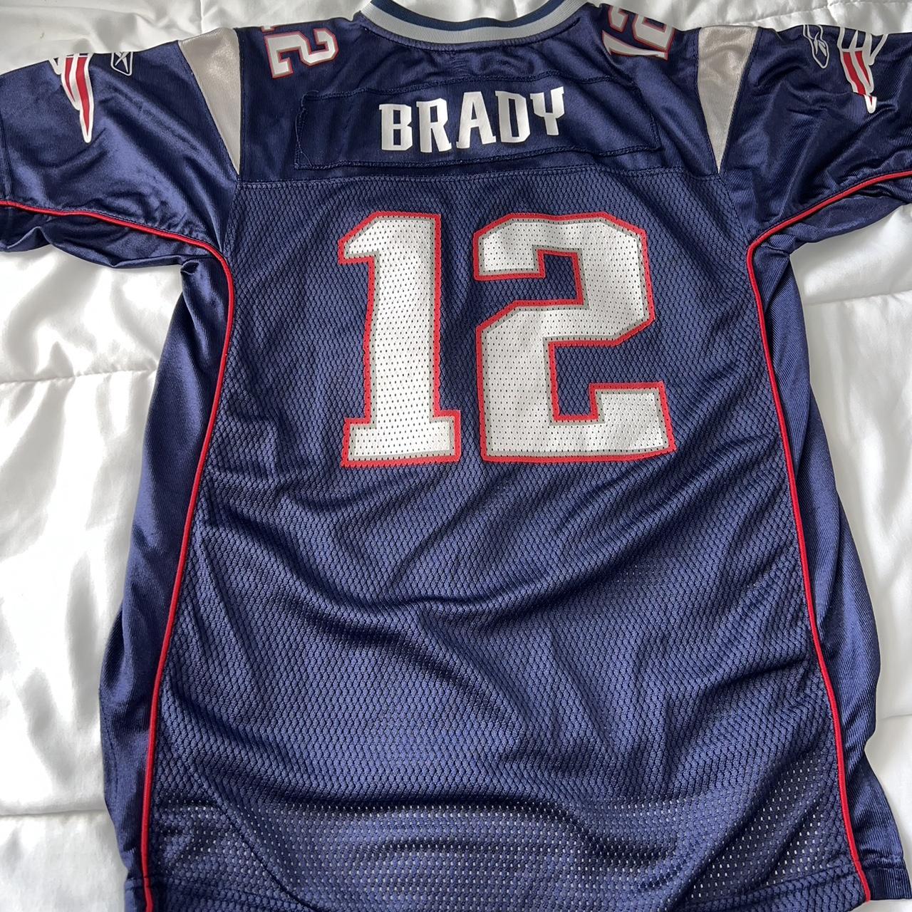 Navy New England Patriots Tom Brady Jersey (Youth - Depop