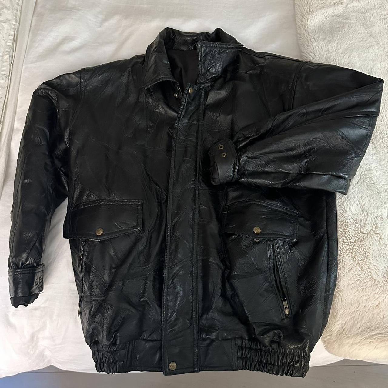 Men's Jacket - Black - XL – oversized vintage lea… - image 1