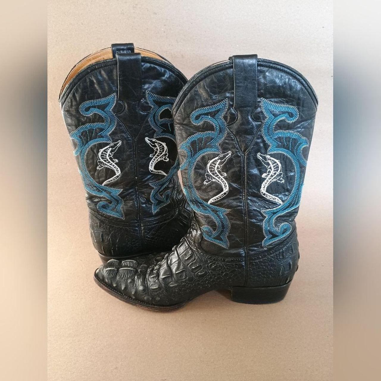 Source Unknown Men's Boots - Black/Blue - US 8 – … - image 4