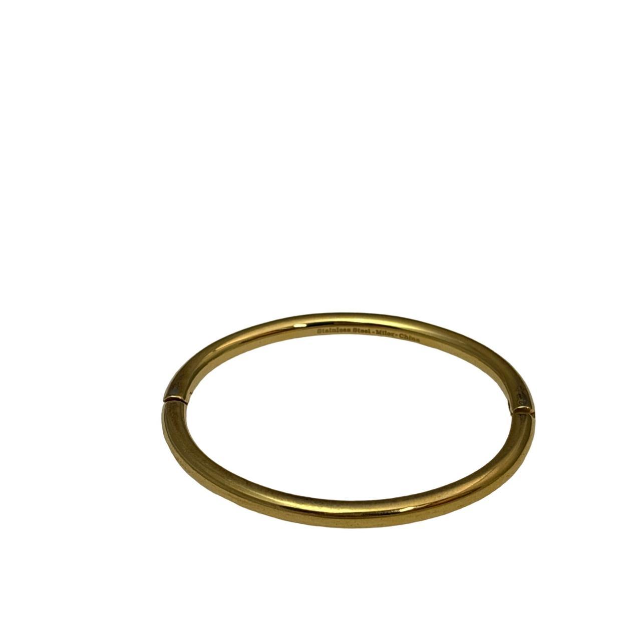 Milor Stainless Steel Oval Bracelet Goldtone Hinged. Depop