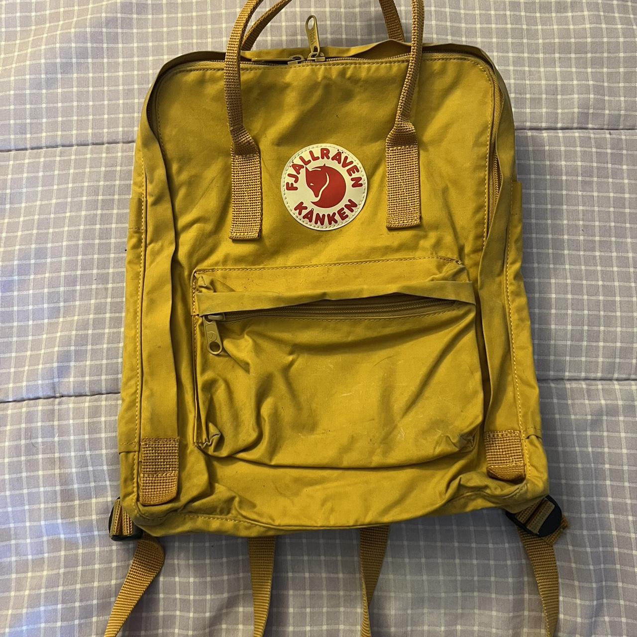 Fjallraven mustard yellow backpack on sale