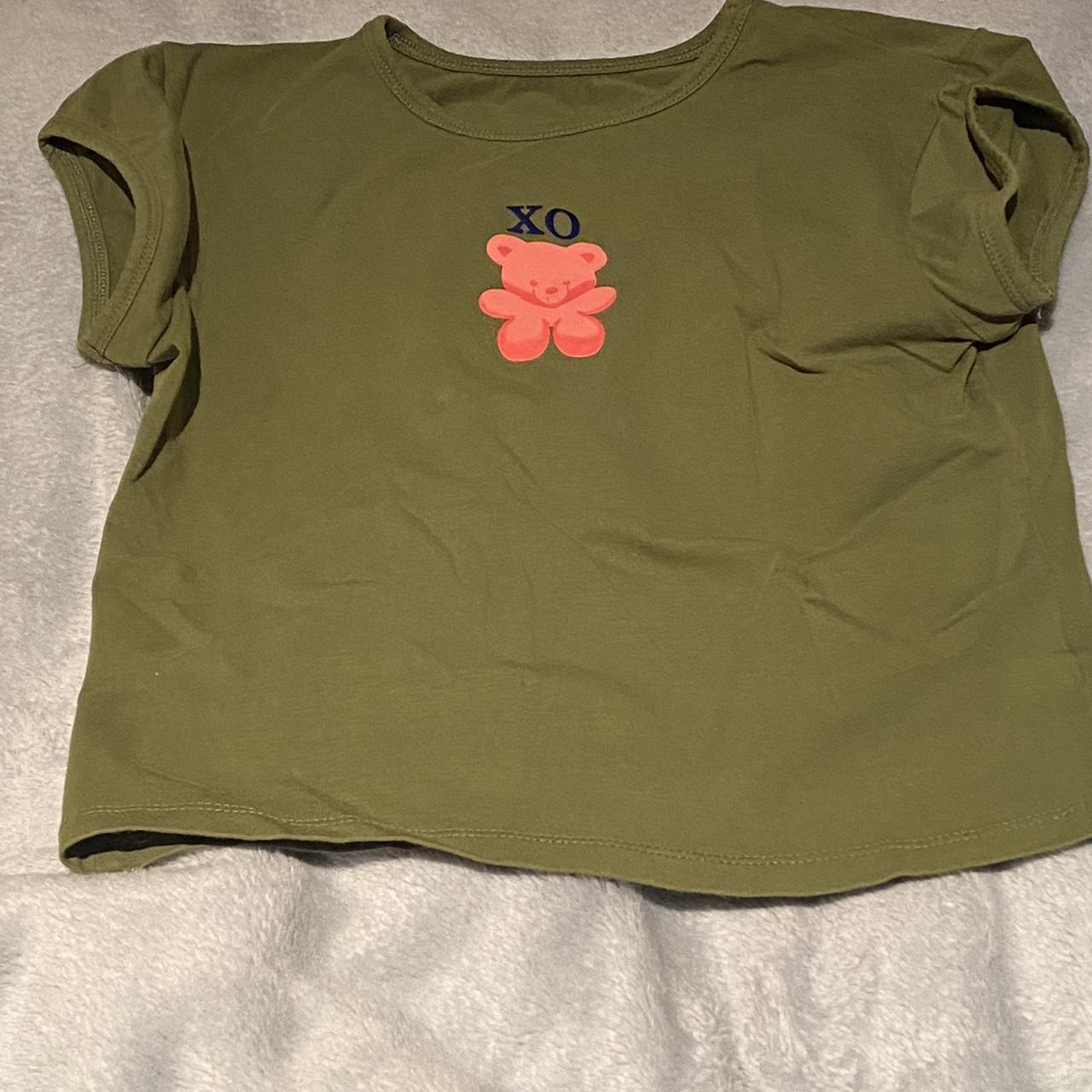 GREEN UNIF XO BEAR TEE!!! (dupe) (not real unif)... Depop