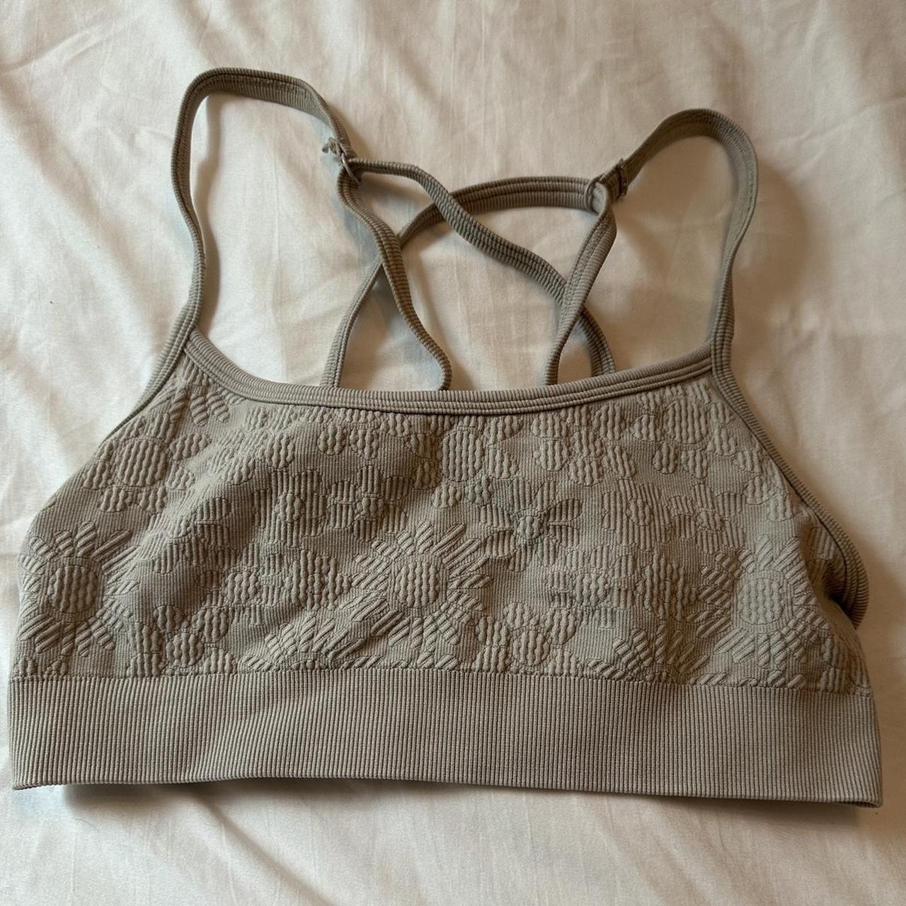 aerie tan sports bra xs super comfy and supportive - Depop