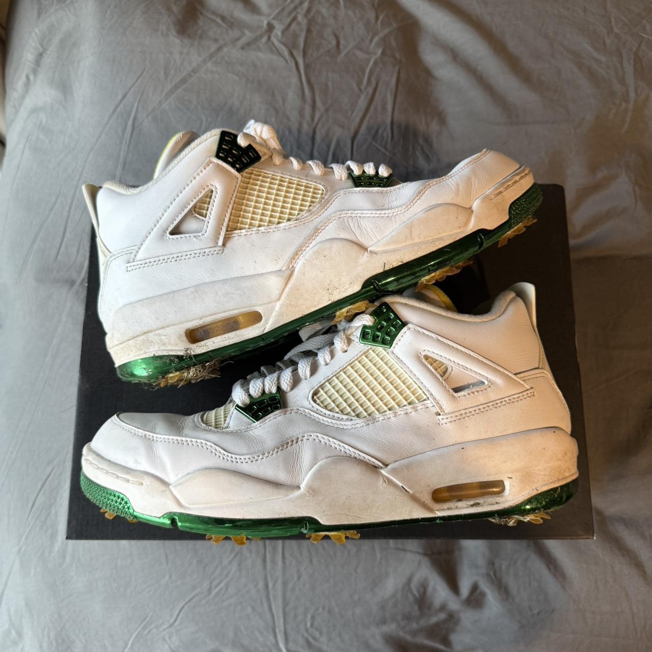 metallic green jordan 4 golf