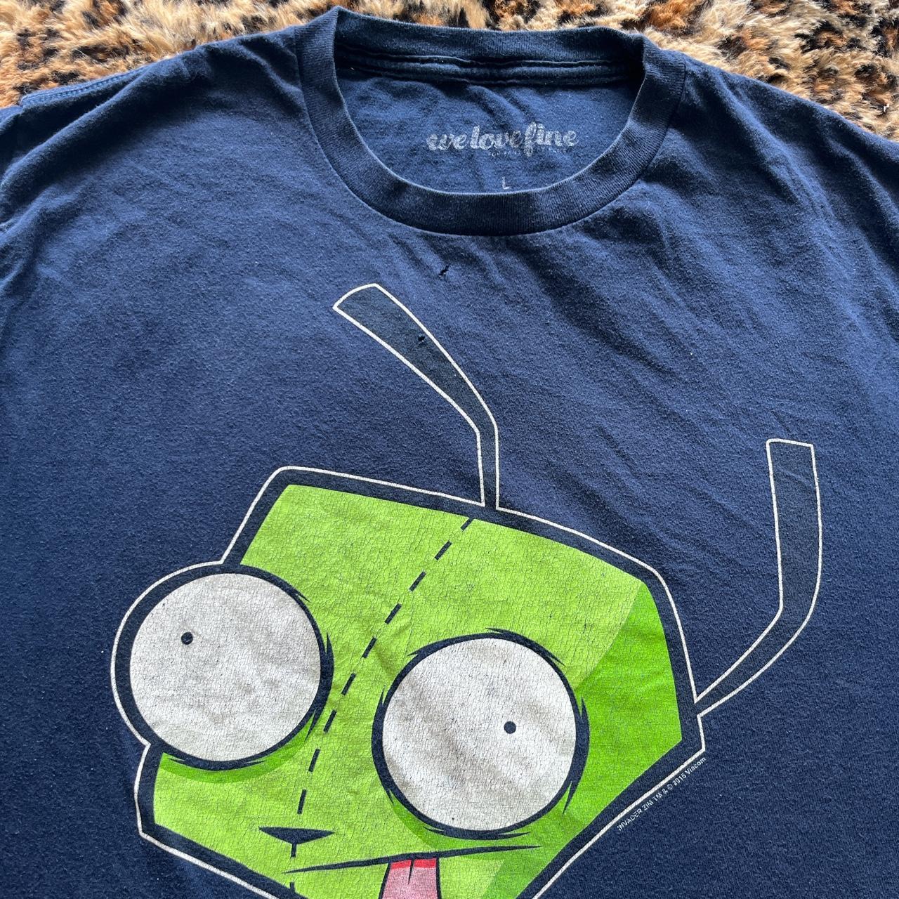 invader zim gir graphic tee size: large flaws: a... - Depop