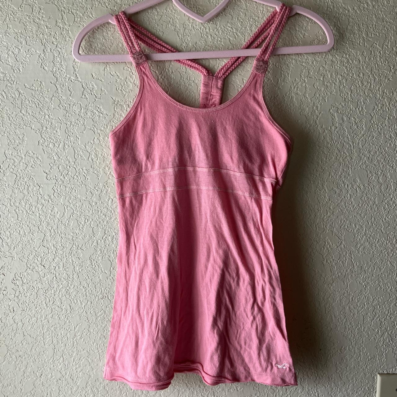 2000s pink hollister babydoll tank top size small... - Depop